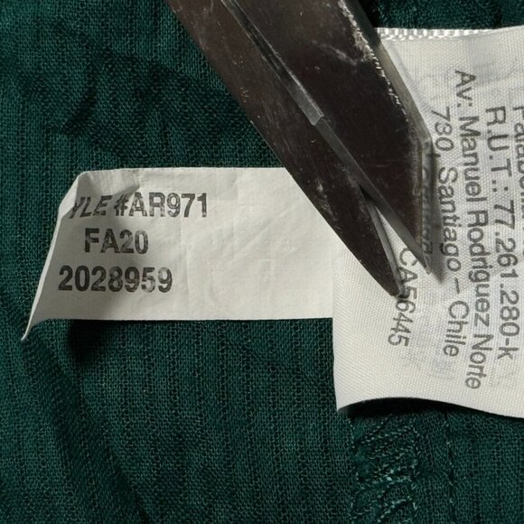 J. Crew Dark Spruce Ruffle Sleeve Embroidered Eyelet Blouse AR971 - Picture 11 of 14